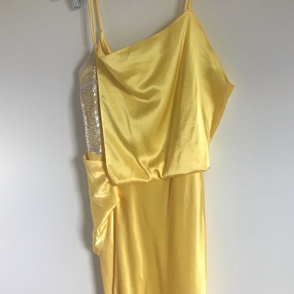 Topshop NWT Yellow Satin Slip on Dress Sz 6 - Picture 5 of 12